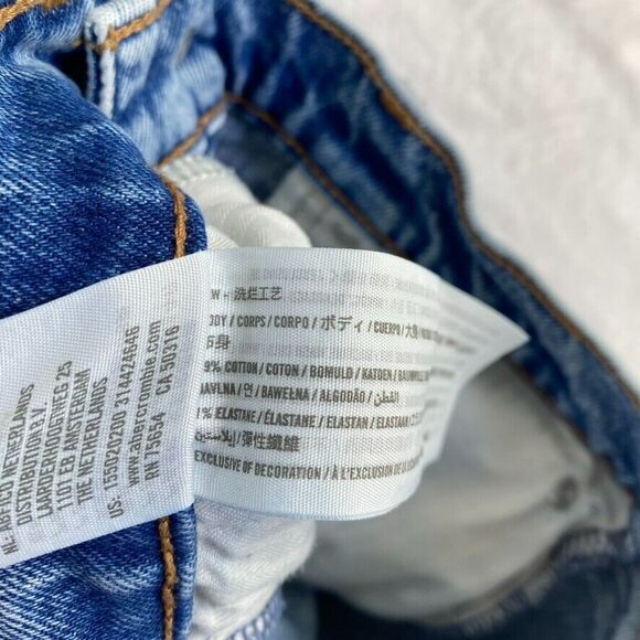 Abercrombie & Fitch Jeans Women Sz 26 The Mom High Rise Distressed Raw Hem - Picture 13 of 16